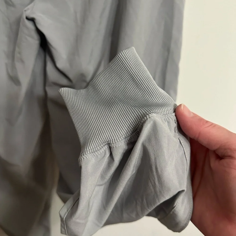 Gray Relaxed Fit Joggers with Elastic Cuffs - Picture 5 of 6